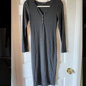 FashionNova - Long Sleeve Ribbed Midi Dress